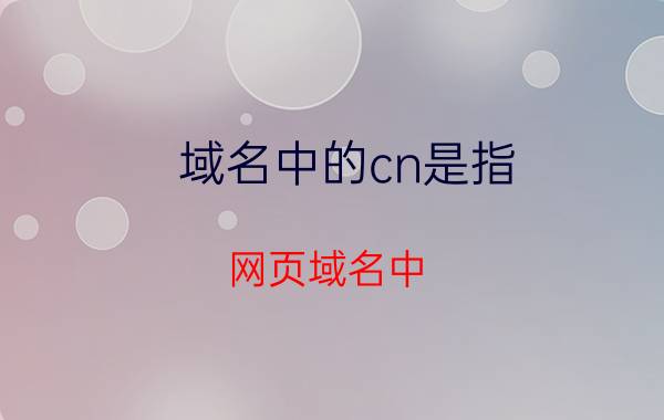 域名中的cn是指 网页域名中.cn是什么意思？